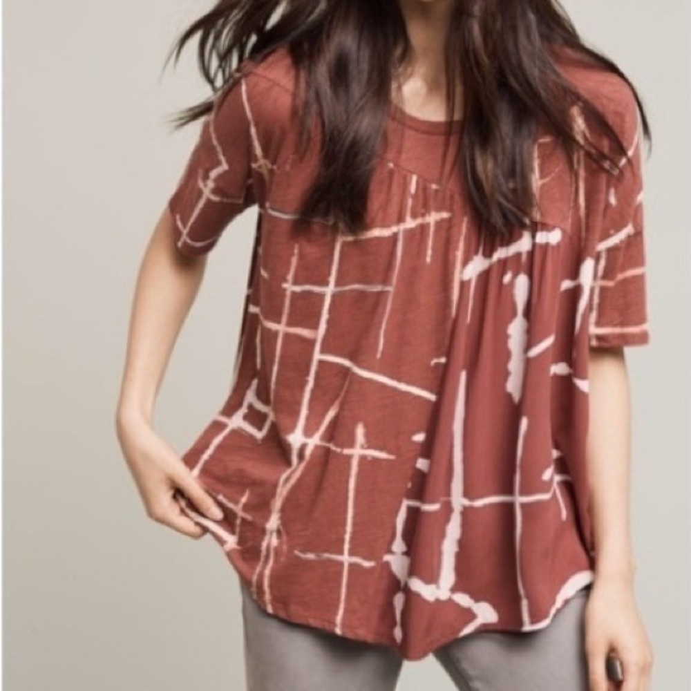 Anthropologie Akemi + Kin Light Streaks Swing Top XS